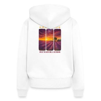 Lavender Provence - Women's Premium Organic Zip Hoodie - white - Back - AI Model Female 172 light (172cm)