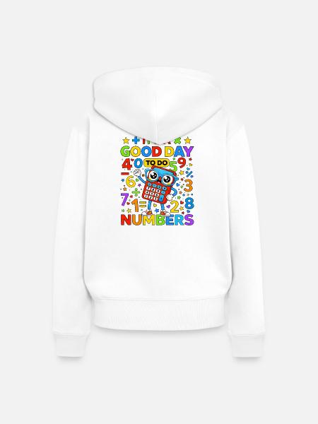 Lebendiger Zahlenrechner - Frauen Premium Bio Zip Hoodie - Weiß