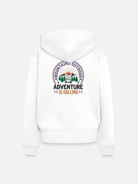 Berge – Das Abenteuer ruft - Frauen Premium Bio Zip Hoodie - Weiß