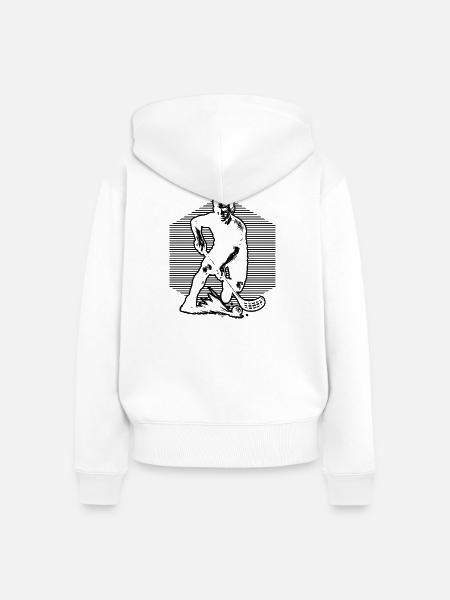 Coole Floorball Inspiration - Frauen Premium Bio Zip Hoodie - Weiß
