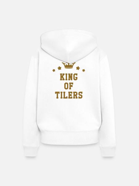 Der König der Fliesen - Frauen Premium Bio Zip Hoodie - Weiß