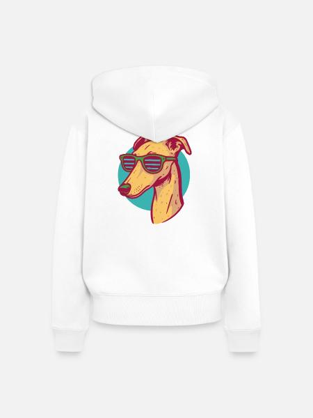 Windhund, Galgo - Frauen Premium Bio Zip Hoodie - Weiß
