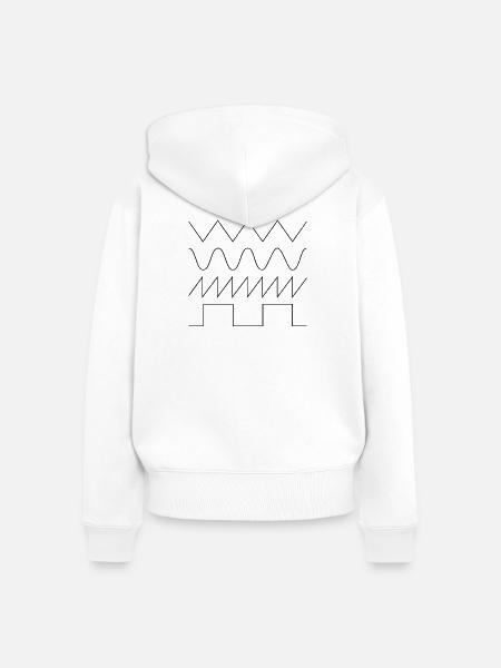 SYNTHESIZER WAVEFORM - Frauen Premium Bio Zip Hoodie - Weiß