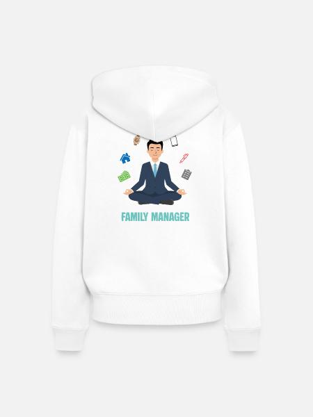 Familienmanager Balance - Frauen Premium Bio Zip Hoodie - Weiß