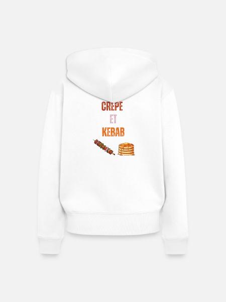Pfannkuchen- und Kebab-Fusion - Frauen Premium Bio Zip Hoodie - Weiß