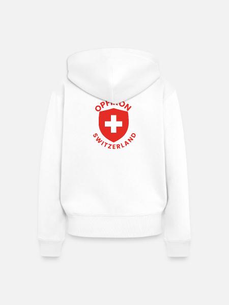 Opfikon Schweiz Schild-Logo - Frauen Premium Bio Zip Hoodie - Weiß