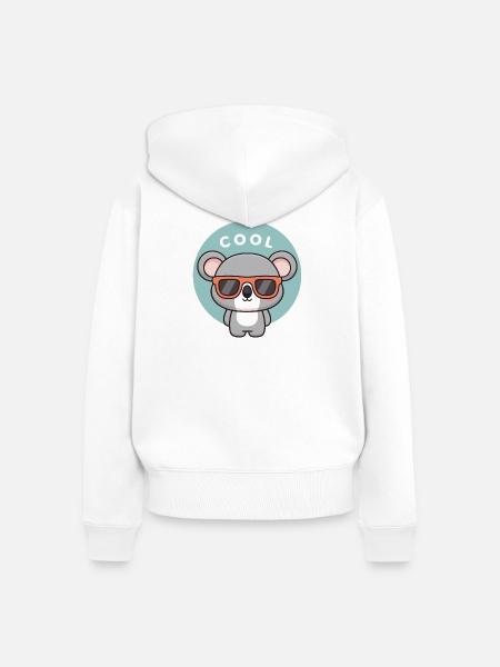 Koala Coole Bunte Gläser - Frauen Premium Bio Zip Hoodie - Weiß