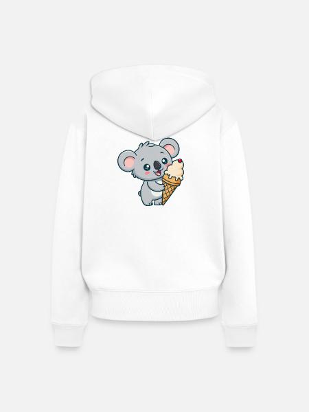 Koala-Gourmand-Eis - Frauen Premium Bio Zip Hoodie - Weiß