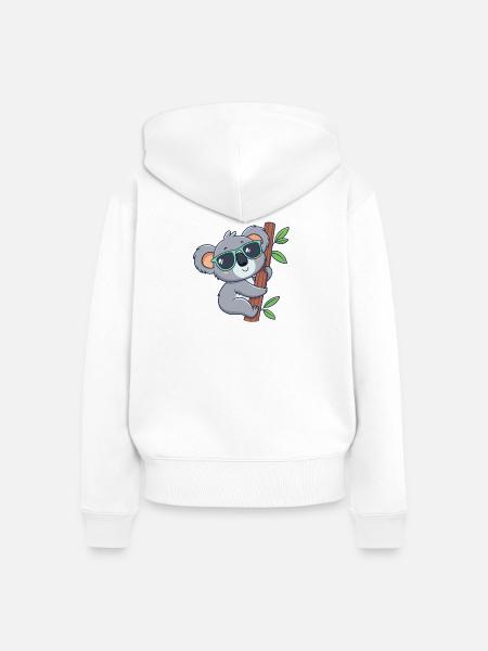 Koala Trendy Sonnenbrille - Frauen Premium Bio Zip Hoodie - Weiß