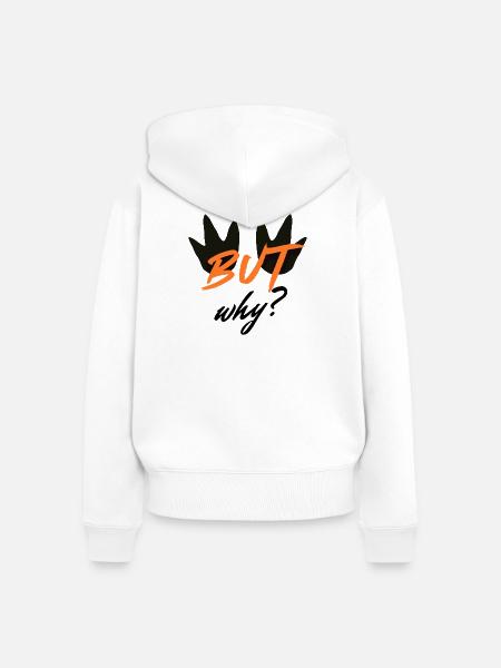 BUT Bold Blattenschrift Design - Frauen Premium Bio Zip Hoodie - Weiß