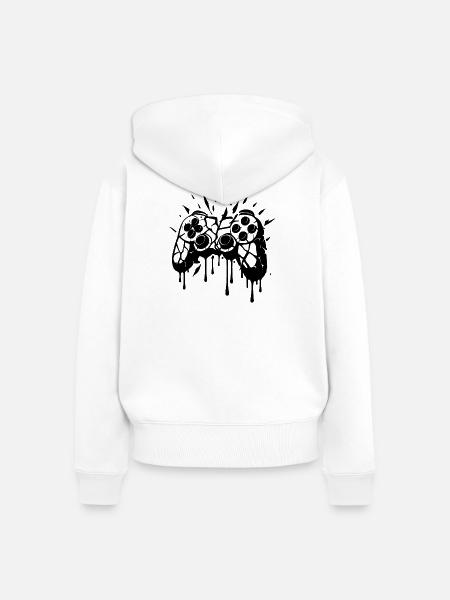 Kaputter Controller - Frauen Premium Bio Zip Hoodie - Weiß