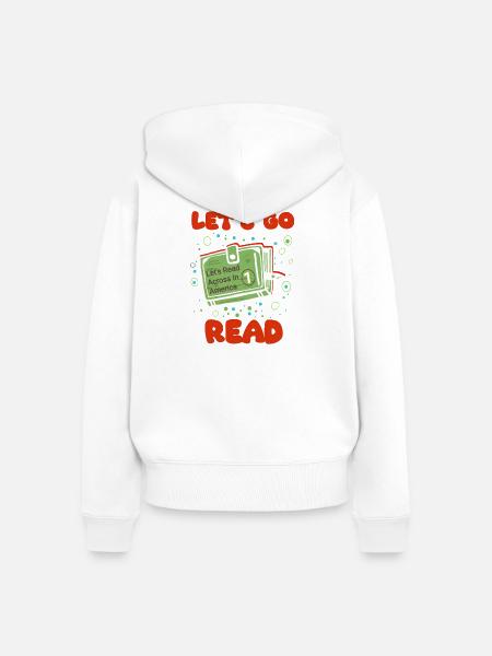 Lesen Sie Quer durch Amerika - Frauen Premium Bio Zip Hoodie - Weiß
