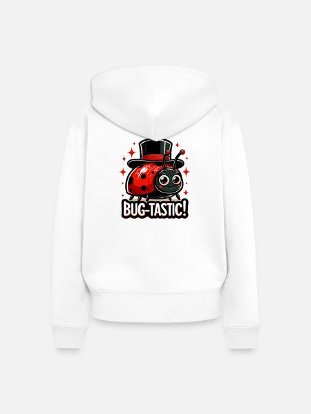 Bug-Tastic: Ladybug Zauberhut - Frauen Premium Bio Zip Hoodie - Weiß