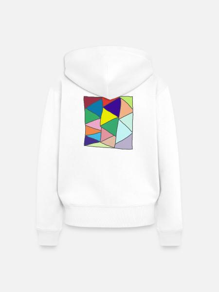 Geometrischer Glasmosaik-Burst - Frauen Premium Bio Zip Hoodie - Weiß