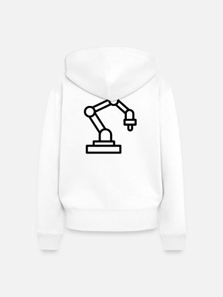 Roboterarm - Frauen Premium Bio Zip Hoodie - Weiß