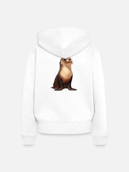 Seelöwen Seelöwe - Frauen Premium Bio Zip Hoodie - Weiß