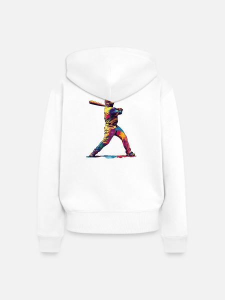 Farbenfroher Baseball-Hit - Frauen Premium Bio Zip Hoodie - Weiß