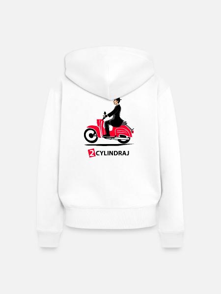 2 CYLINDRAJ - colourful - - Frauen Premium Bio Zip Hoodie - Weiß