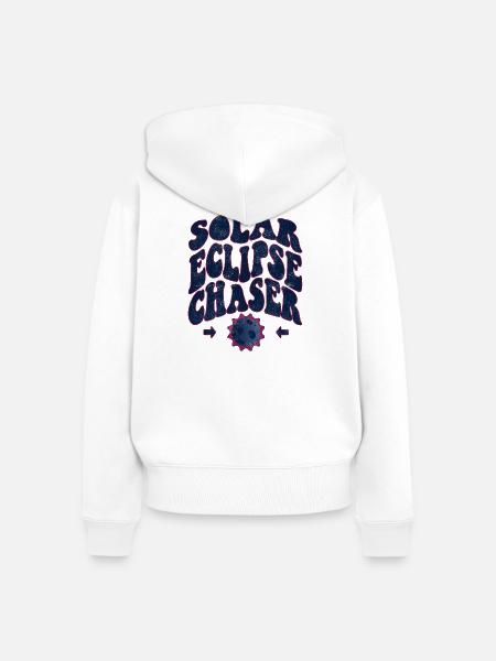 Solar eclipse chaser - Frauen Premium Bio Zip Hoodie - Weiß
