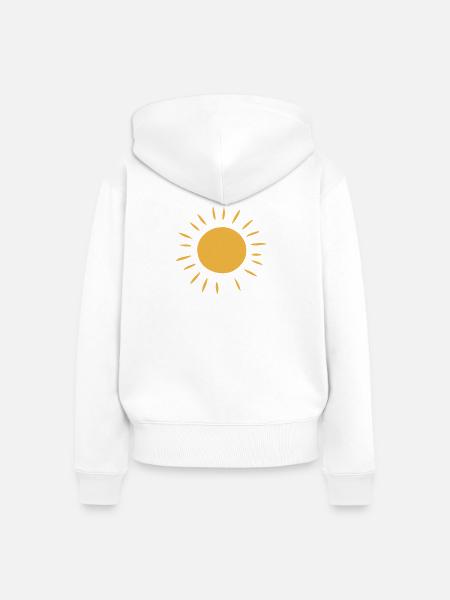 Warme minimalistische Sonne - Frauen Premium Bio Zip Hoodie - Weiß