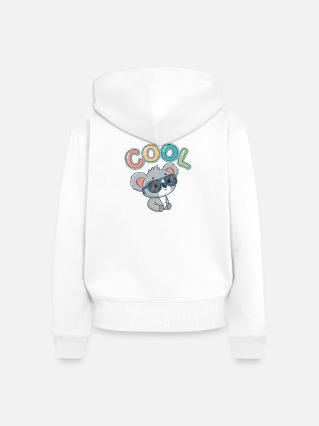 Koala Cool Pastell-Gläser - Frauen Premium Bio Zip Hoodie - Weiß