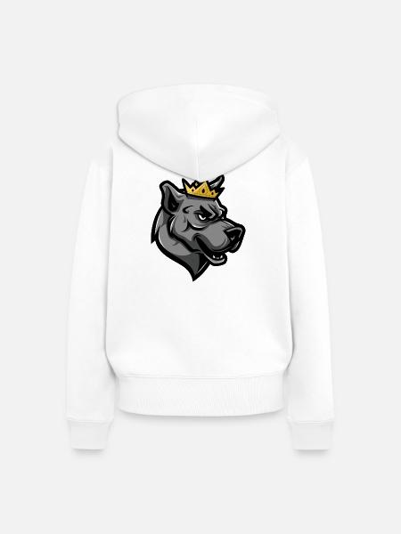 Kangal Hund Krone - Frauen Premium Bio Zip Hoodie - Weiß