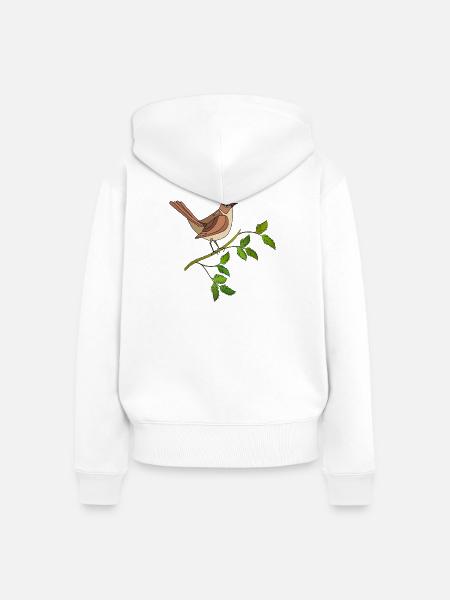 Bunter Vogel - Frauen Premium Bio Zip Hoodie - Weiß