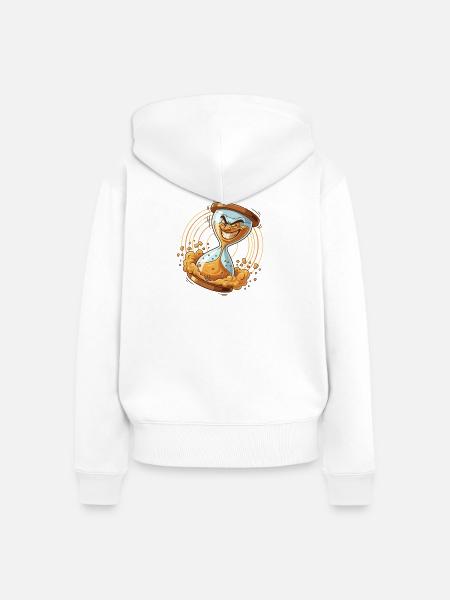 Schlingelstunden Sanduhr - Frauen Premium Bio Zip Hoodie - Weiß