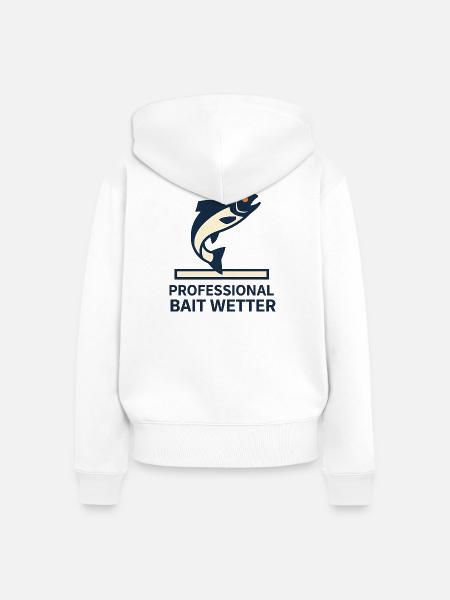 Pro Bait Wetter - Frauen Premium Bio Zip Hoodie - Weiß