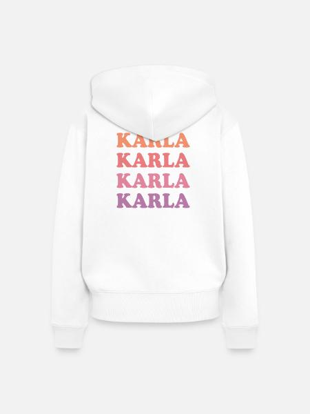 Karla als Vorname - Frauen Premium Bio Zip Hoodie - Weiß