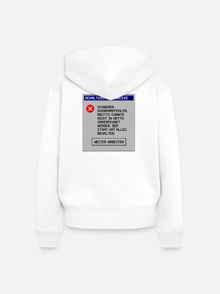 Gehaltsabrechnung - Frauen Premium Bio Zip Hoodie - Weiß