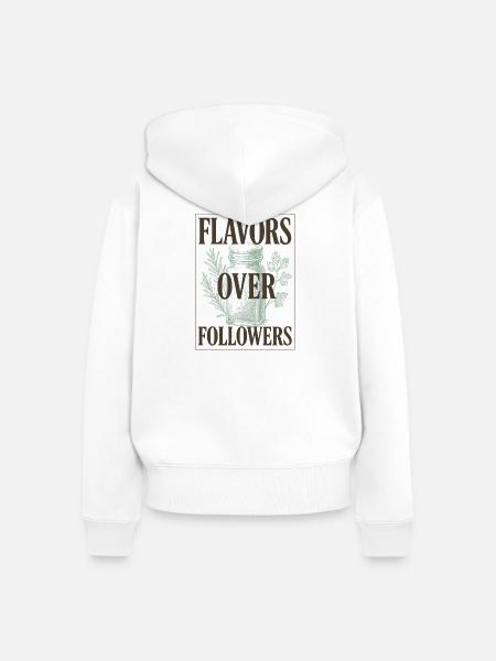 Aromen statt Follower | Gewürze Kochen - Frauen Premium Bio Zip Hoodie - Weiß