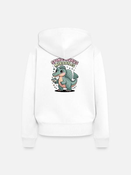 Neue Spinosaurus Mirabilis 2026 Entdeckung - Frauen Premium Bio Zip Hoodie - Weiß