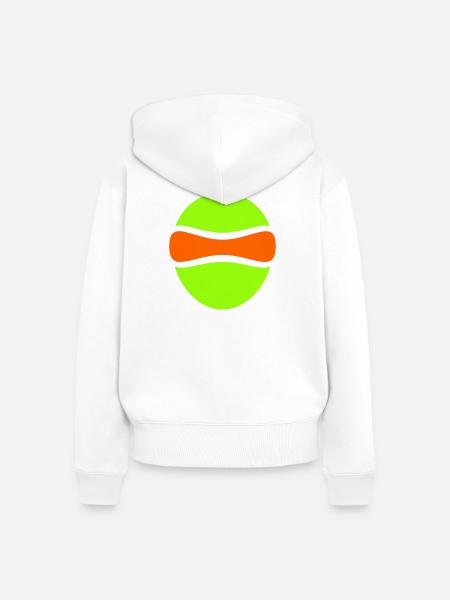 Alien Kopf mit Breit-Auge - Frauen Premium Bio Zip Hoodie - Weiß
