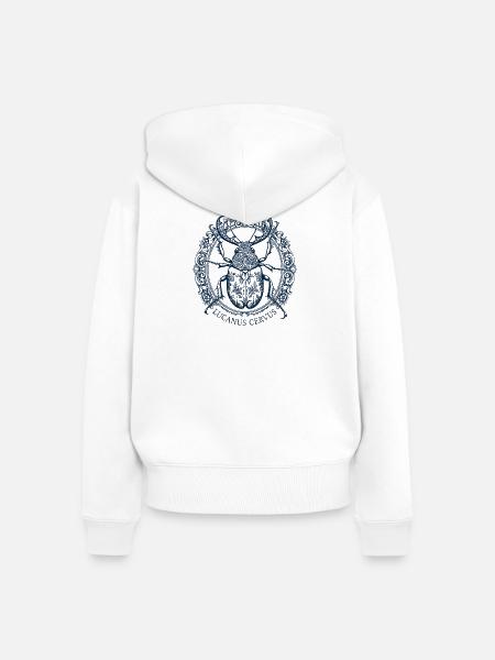 Lucanus Servus - Hirschkäfer - Frauen Premium Bio Zip Hoodie - Weiß