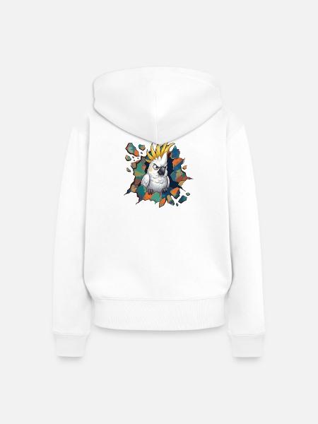 Kakadu Bricht Felsfarben - Frauen Premium Bio Zip Hoodie - Weiß