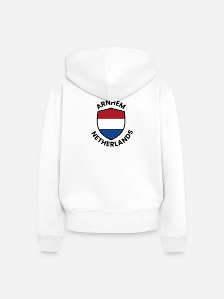 Arnheimer Schild Niederlande - Frauen Premium Bio Zip Hoodie - Weiß