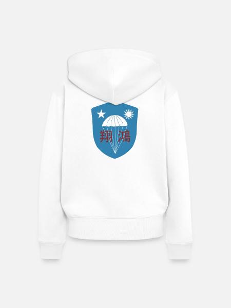 Zweiter Weltkrieg: Chinesisches OSS-Kommando-Fallschirmjägerabzeichen - Frauen Premium Bio Zip Hoodie - Weiß