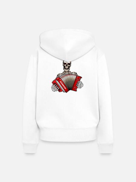 Steirische Harmonika Skelett - Frauen Premium Bio Zip Hoodie - Weiß