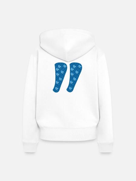 Anführungszeichen - Frauen Premium Bio Zip Hoodie - Weiß