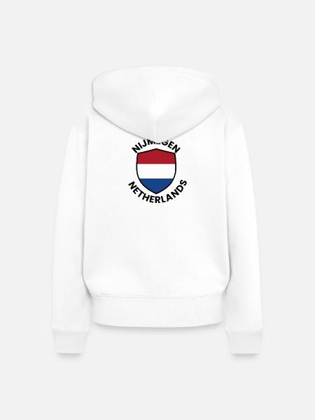 Nijmeger Niederlande-Schild - Frauen Premium Bio Zip Hoodie - Weiß