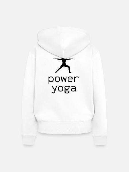 Balance Power Yoga Silhouette - Frauen Premium Bio Zip Hoodie - Weiß