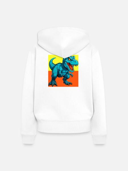 Dinosaurier - Frauen Premium Bio Zip Hoodie - Weiß