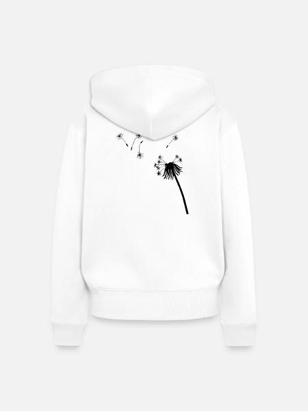 Silhouette Seeding Löwenzahn - Frauen Premium Bio Zip Hoodie - Weiß
