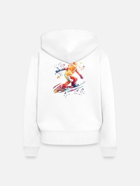 Snowboarder Snowboarding Snowboard - Frauen Premium Bio Zip Hoodie - Weiß