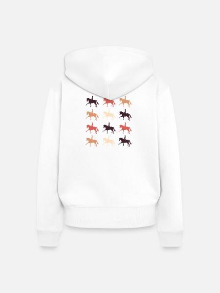Dressurpferd - Frauen Premium Bio Zip Hoodie - Weiß