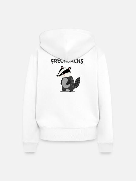 Frechdachs Lustiger Dachs Spruch - Frauen Premium Bio Zip Hoodie - Weiß