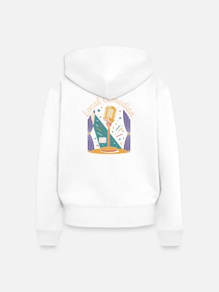 Lokaler Comedian - Frauen Premium Bio Zip Hoodie - Weiß