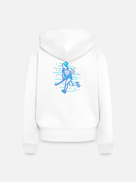 Hockeyspielerin - Frauen Premium Bio Zip Hoodie - Weiß
