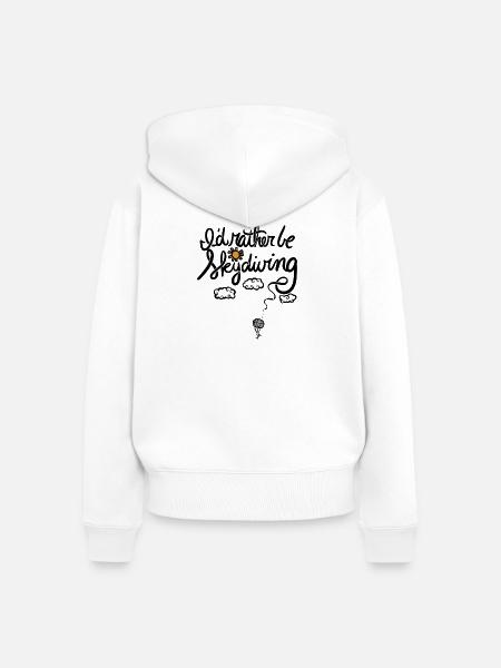 Sonne und Wolken Ballon Nachthimmel - Frauen Premium Bio Zip Hoodie - Weiß